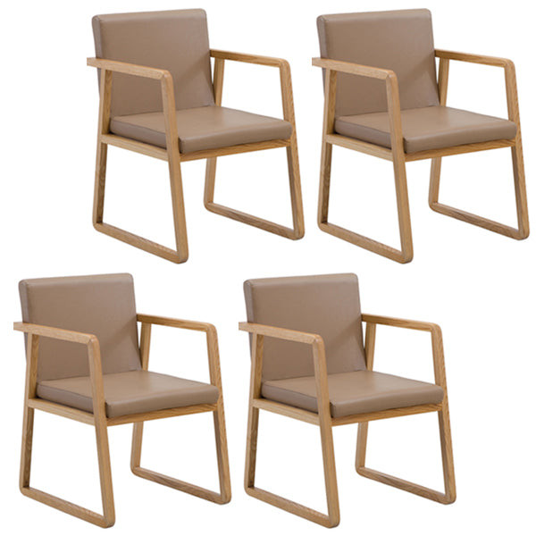 Contemporary Style Dining Side Chair Wooden Dining Arm Chairs for Kitchen Dark Khaki 4 Piece Set Clearhalo ' kitchen&dining_furn' 'Dining Chairs' 'Dining Tables & Seating' 'dining_chair' 'furn' 'furn_dining_chair' 'Furniture' 'furniture_dining_chair' 'Kitchen & Dining Furniture' 'kitchen' 4118853