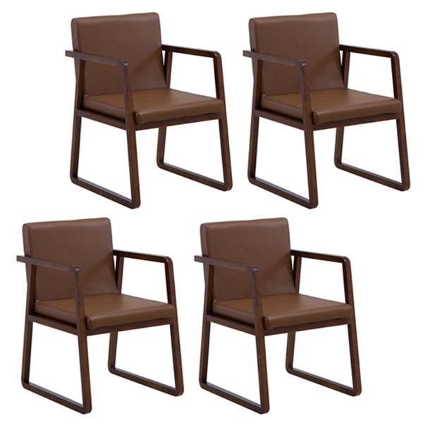 Contemporary Style Dining Side Chair Wooden Dining Arm Chairs for Kitchen Black-Brown 4 Piece Set Clearhalo ' kitchen&dining_furn' 'Dining Chairs' 'Dining Tables & Seating' 'dining_chair' 'furn' 'furn_dining_chair' 'Furniture' 'furniture_dining_chair' 'Kitchen & Dining Furniture' 'kitchen' 4118856