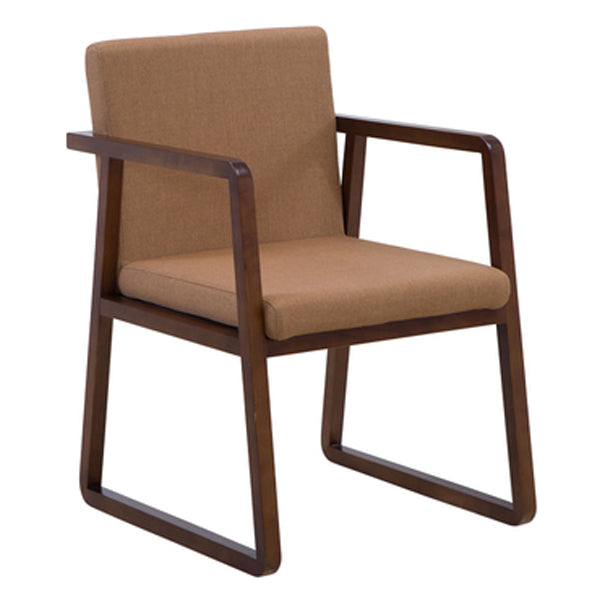 Contemporary Style Dining Side Chair Wooden Dining Arm Chairs for Kitchen Brown-Khaki 1 Piece Clearhalo ' kitchen&dining_furn' 'Dining Chairs' 'Dining Tables & Seating' 'dining_chair' 'furn' 'furn_dining_chair' 'Furniture' 'furniture_dining_chair' 'Kitchen & Dining Furniture' 'kitchen' 4118857