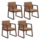 Contemporary Style Dining Side Chair Wooden Dining Arm Chairs for Kitchen Brown-Khaki 4 Piece Set Clearhalo ' kitchen&dining_furn' 'Dining Chairs' 'Dining Tables & Seating' 'dining_chair' 'furn' 'furn_dining_chair' 'Furniture' 'furniture_dining_chair' 'Kitchen & Dining Furniture' 'kitchen' 4118859