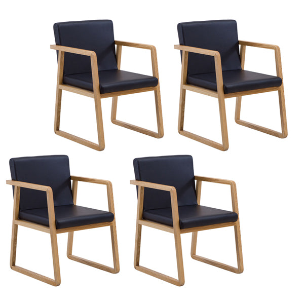 Contemporary Style Dining Side Chair Wooden Dining Arm Chairs for Kitchen Gloss Black 4 Piece Set Clearhalo ' kitchen&dining_furn' 'Dining Chairs' 'Dining Tables & Seating' 'dining_chair' 'furn' 'furn_dining_chair' 'Furniture' 'furniture_dining_chair' 'Kitchen & Dining Furniture' 'kitchen' 4118865