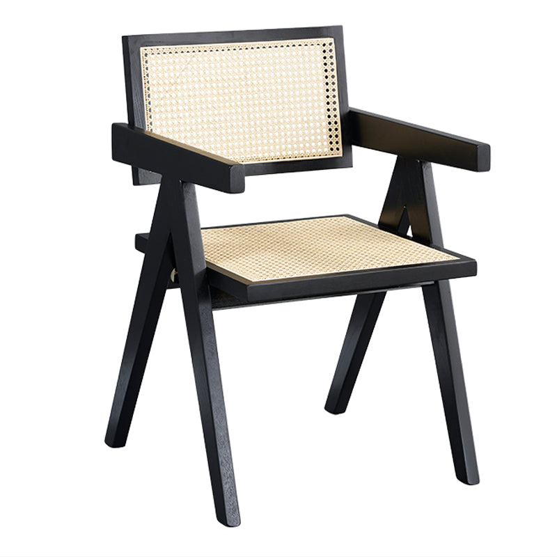 Modern Solid Ash Wood Chair Open Back Arm Single Dining Room Chair Black Clearhalo ' kitchen&dining_furn' 'Dining Chairs' 'Dining Tables & Seating' 'dining_chair' 'furn' 'furn_dining_chair' 'Furniture' 'furniture_dining_chair' 'Kitchen & Dining Furniture' 'kitchen' 4118874