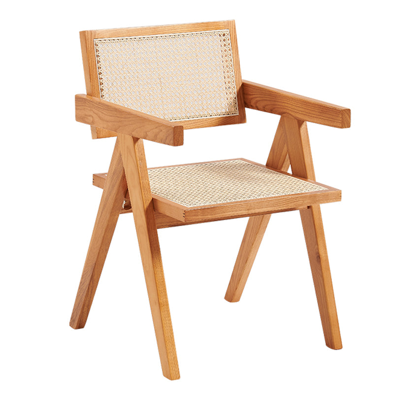 Modern Solid Ash Wood Chair Open Back Arm Single Dining Room Chair Brown Clearhalo ' kitchen&dining_furn' 'Dining Chairs' 'Dining Tables & Seating' 'dining_chair' 'furn' 'furn_dining_chair' 'Furniture' 'furniture_dining_chair' 'Kitchen & Dining Furniture' 'kitchen' 4118879