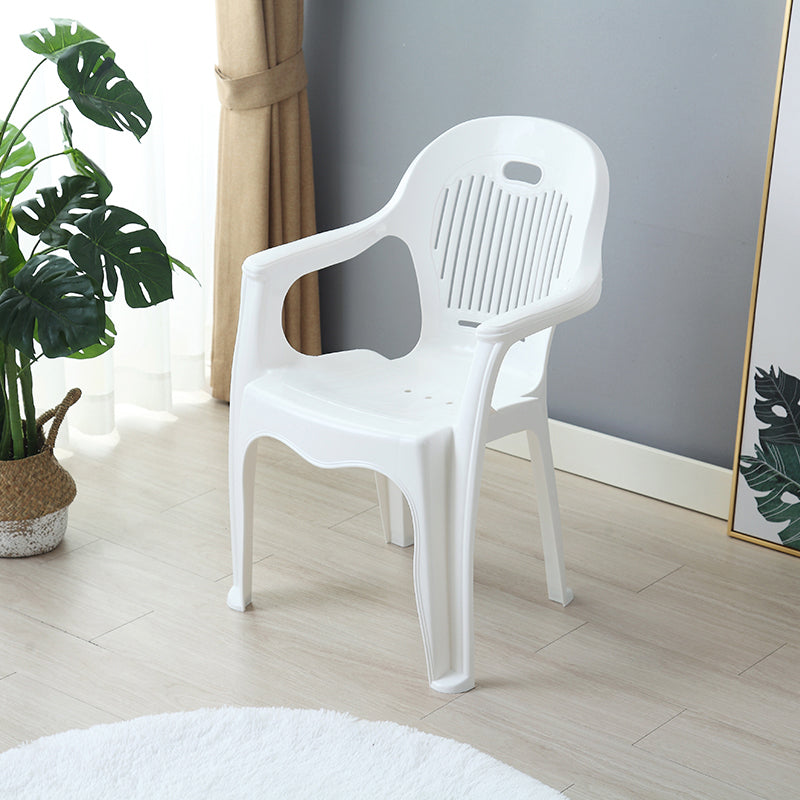 Modern Plastic Dining Room Chair Stacking Dining Arm Chair for Restaurant White 1 Piece Clearhalo ' kitchen&dining_furn' 'Dining Chairs' 'Dining Tables & Seating' 'dining_chair' 'furn' 'furn_dining_chair' 'Furniture' 'furniture_dining_chair' 'Kitchen & Dining Furniture' 'kitchen' 4118891