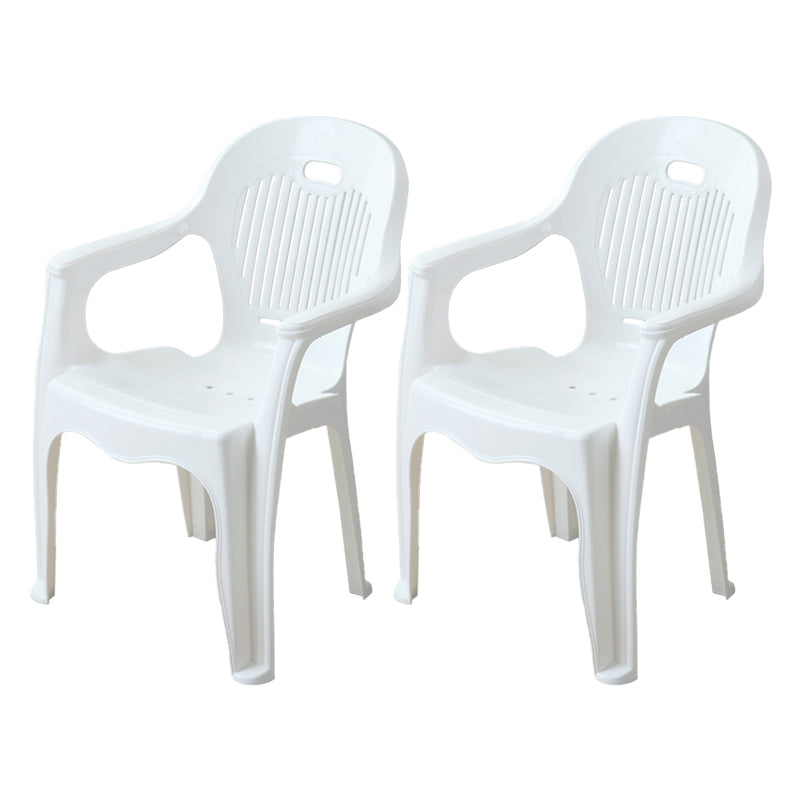 Modern Plastic Dining Room Chair Stacking Dining Arm Chair for Restaurant White 2 Piece Set Clearhalo ' kitchen&dining_furn' 'Dining Chairs' 'Dining Tables & Seating' 'dining_chair' 'furn' 'furn_dining_chair' 'Furniture' 'furniture_dining_chair' 'Kitchen & Dining Furniture' 'kitchen' 4118893