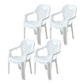 Modern Plastic Dining Room Chair Stacking Dining Arm Chair for Restaurant White 4 Piece Set Clearhalo ' kitchen&dining_furn' 'Dining Chairs' 'Dining Tables & Seating' 'dining_chair' 'furn' 'furn_dining_chair' 'Furniture' 'furniture_dining_chair' 'Kitchen & Dining Furniture' 'kitchen' 4118894