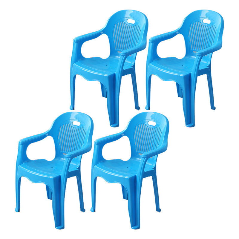 Modern Plastic Dining Room Chair Stacking Dining Arm Chair for Restaurant Blue 4 Piece Set Clearhalo ' kitchen&dining_furn' 'Dining Chairs' 'Dining Tables & Seating' 'dining_chair' 'furn' 'furn_dining_chair' 'Furniture' 'furniture_dining_chair' 'Kitchen & Dining Furniture' 'kitchen' 4118901