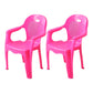 Modern Plastic Dining Room Chair Stacking Dining Arm Chair for Restaurant Pink 2 Piece Set Clearhalo ' kitchen&dining_furn' 'Dining Chairs' 'Dining Tables & Seating' 'dining_chair' 'furn' 'furn_dining_chair' 'Furniture' 'furniture_dining_chair' 'Kitchen & Dining Furniture' 'kitchen' 4118904