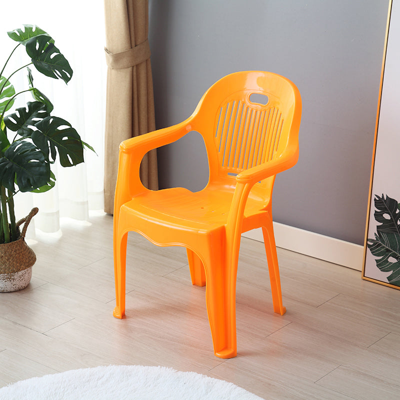 Modern Plastic Dining Room Chair Stacking Dining Arm Chair for Restaurant Orange 1 Piece Clearhalo ' kitchen&dining_furn' 'Dining Chairs' 'Dining Tables & Seating' 'dining_chair' 'furn' 'furn_dining_chair' 'Furniture' 'furniture_dining_chair' 'Kitchen & Dining Furniture' 'kitchen' 4118908
