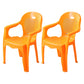 Modern Plastic Dining Room Chair Stacking Dining Arm Chair for Restaurant Orange 2 Piece Set Clearhalo ' kitchen&dining_furn' 'Dining Chairs' 'Dining Tables & Seating' 'dining_chair' 'furn' 'furn_dining_chair' 'Furniture' 'furniture_dining_chair' 'Kitchen & Dining Furniture' 'kitchen' 4118909