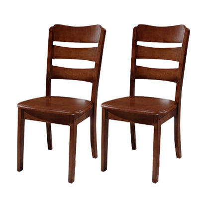 Home Armless Dining Chairs Ladder Back Side Chair with Wood Legs (Set of 2) Red Brown Clearhalo ' kitchen&dining_furn' 'Dining Chairs' 'Dining Tables & Seating' 'dining_chair' 'furn' 'furn_dining_chair' 'Furniture' 'furniture_dining_chair' 'Kitchen & Dining Furniture' 'kitchen' 4118913