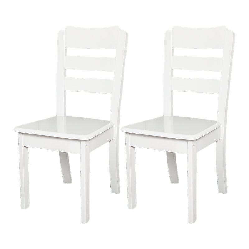 Home Armless Dining Chairs Ladder Back Side Chair with Wood Legs (Set of 2) White Clearhalo ' kitchen&dining_furn' 'Dining Chairs' 'Dining Tables & Seating' 'dining_chair' 'furn' 'furn_dining_chair' 'Furniture' 'furniture_dining_chair' 'Kitchen & Dining Furniture' 'kitchen' 4118916