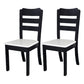 Home Armless Dining Chairs Ladder Back Side Chair with Wood Legs (Set of 2) Black-White Clearhalo ' kitchen&dining_furn' 'Dining Chairs' 'Dining Tables & Seating' 'dining_chair' 'furn' 'furn_dining_chair' 'Furniture' 'furniture_dining_chair' 'Kitchen & Dining Furniture' 'kitchen' 4118918