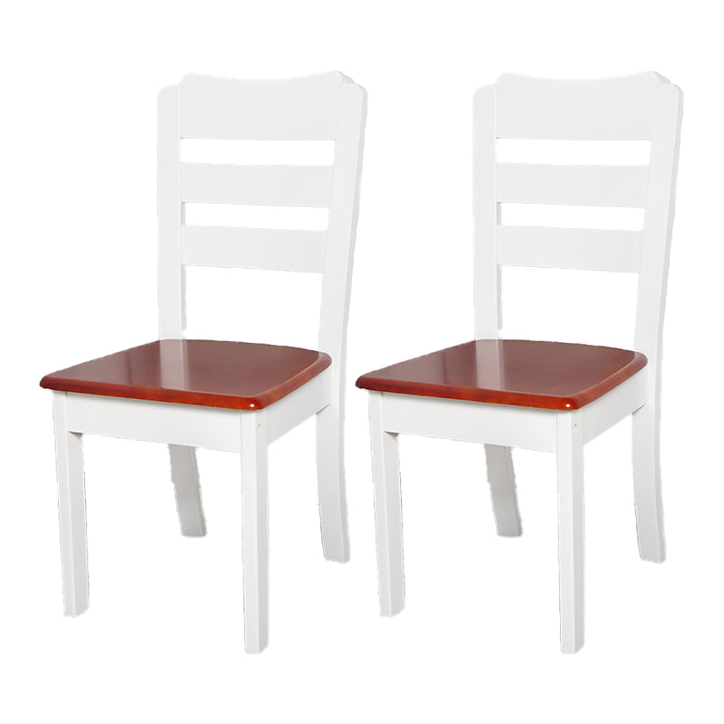 Home Armless Dining Chairs Ladder Back Side Chair with Wood Legs (Set of 2) White-Copper Clearhalo ' kitchen&dining_furn' 'Dining Chairs' 'Dining Tables & Seating' 'dining_chair' 'furn' 'furn_dining_chair' 'Furniture' 'furniture_dining_chair' 'Kitchen & Dining Furniture' 'kitchen' 4118922