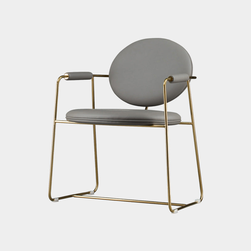 Scandinavian Style Metal Dining Chair Open Back Arm Single Dining Side Chair Light Gray Clearhalo ' kitchen&dining_furn' 'Dining Chairs' 'Dining Tables & Seating' 'dining_chair' 'furn' 'furn_dining_chair' 'Furniture' 'furniture_dining_chair' 'Kitchen & Dining Furniture' 'kitchen' 4118927