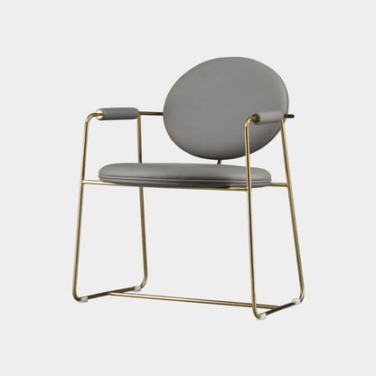 Scandinavian Style Metal Dining Chair Open Back Arm Single Dining Side Chair Light Gray Clearhalo ' kitchen&dining_furn' 'Dining Chairs' 'Dining Tables & Seating' 'dining_chair' 'furn' 'furn_dining_chair' 'Furniture' 'furniture_dining_chair' 'Kitchen & Dining Furniture' 'kitchen' 4118927