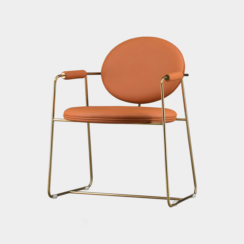 Scandinavian Style Metal Dining Chair Open Back Arm Single Dining Side Chair Orange Clearhalo ' kitchen&dining_furn' 'Dining Chairs' 'Dining Tables & Seating' 'dining_chair' 'furn' 'furn_dining_chair' 'Furniture' 'furniture_dining_chair' 'Kitchen & Dining Furniture' 'kitchen' 4118930