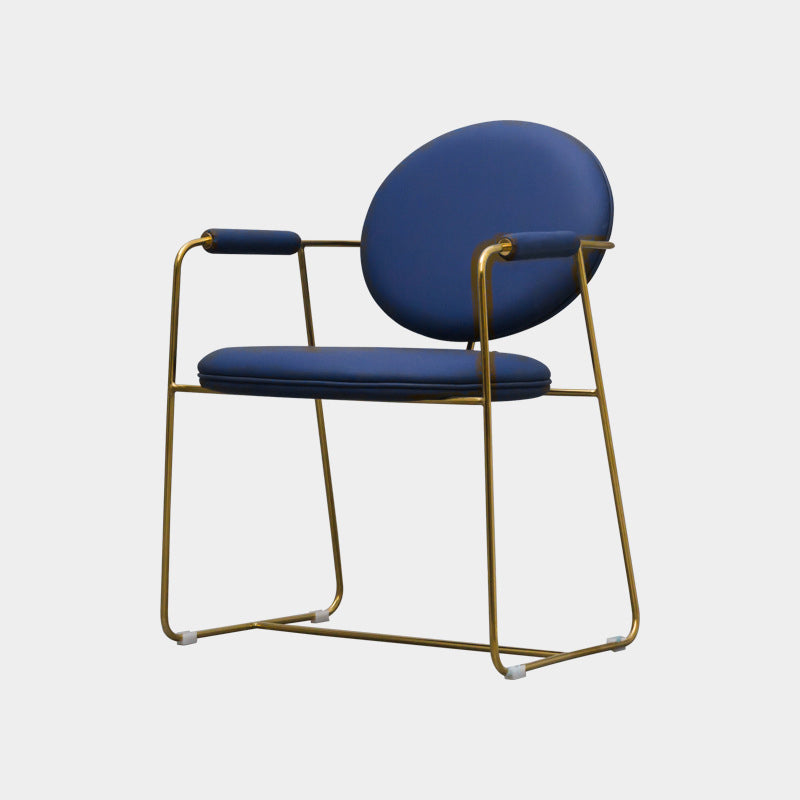 Scandinavian Style Metal Dining Chair Open Back Arm Single Dining Side Chair Blue Clearhalo ' kitchen&dining_furn' 'Dining Chairs' 'Dining Tables & Seating' 'dining_chair' 'furn' 'furn_dining_chair' 'Furniture' 'furniture_dining_chair' 'Kitchen & Dining Furniture' 'kitchen' 4118932