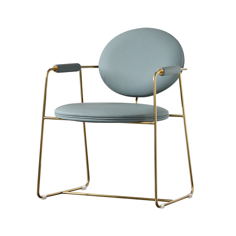 Scandinavian Style Metal Dining Chair Open Back Arm Single Dining Side Chair Clearhalo ' kitchen&dining_furn' 'Dining Chairs' 'Dining Tables & Seating' 'dining_chair' 'furn' 'furn_dining_chair' 'Furniture' 'furniture_dining_chair' 'Kitchen & Dining Furniture' 'kitchen' 4118935