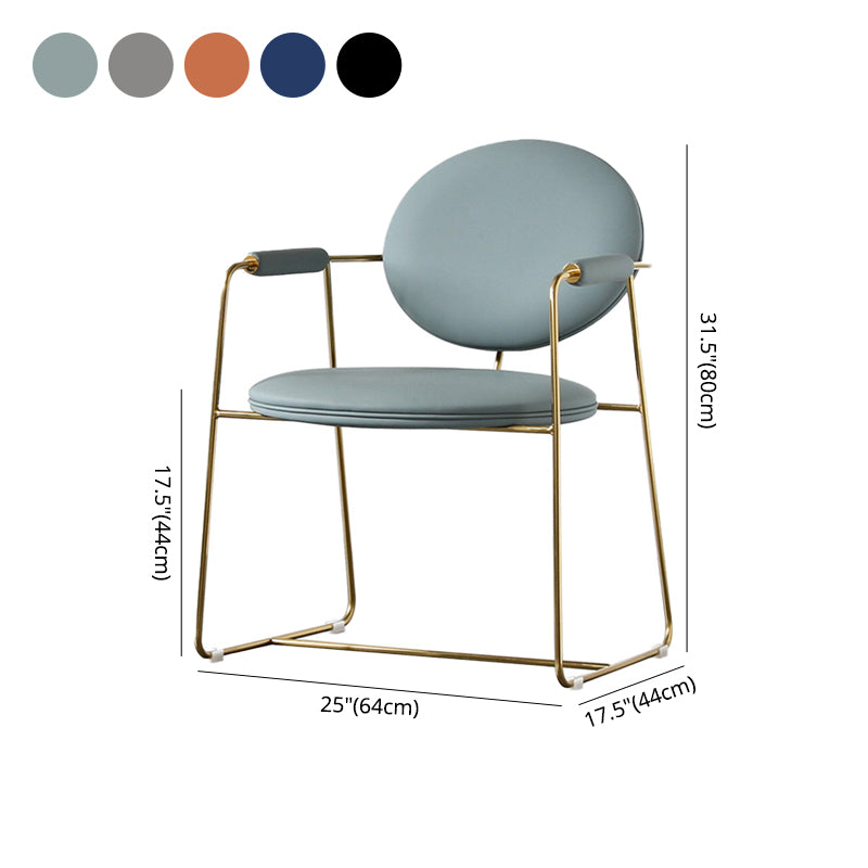 Scandinavian Style Metal Dining Chair Open Back Arm Single Dining Side Chair Clearhalo ' kitchen&dining_furn' 'Dining Chairs' 'Dining Tables & Seating' 'dining_chair' 'furn' 'furn_dining_chair' 'Furniture' 'furniture_dining_chair' 'Kitchen & Dining Furniture' 'kitchen' 4118938