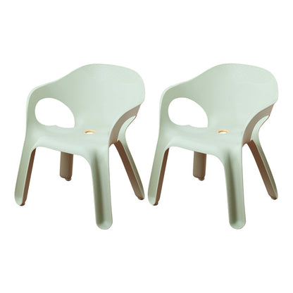 Minimalist Style Stacking Dining Arm Chairs Plastic Solid Back Dining Side Chair for Home Use Green 2 Piece Set Clearhalo ' kitchen&dining_furn' 'Dining Chairs' 'Dining Tables & Seating' 'dining_chair' 'furn' 'furn_dining_chair' 'Furniture' 'furniture_dining_chair' 'Kitchen & Dining Furniture' 'kitchen' 4118940