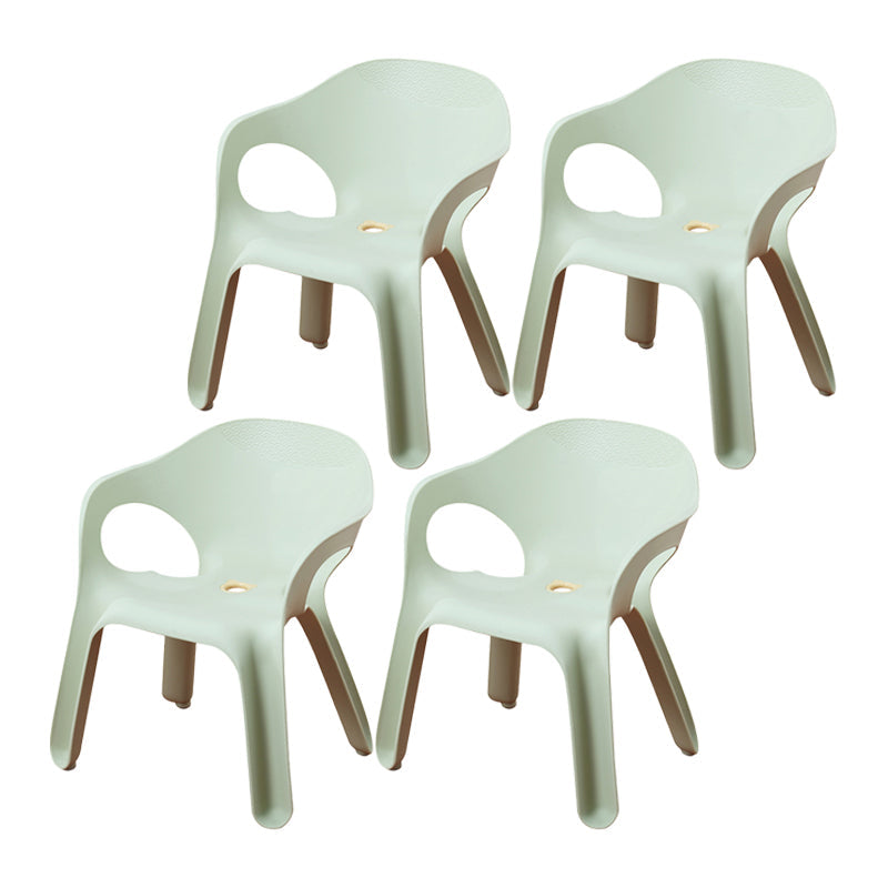 Minimalist Style Stacking Dining Arm Chairs Plastic Solid Back Dining Side Chair for Home Use Green 4 Piece Set Clearhalo ' kitchen&dining_furn' 'Dining Chairs' 'Dining Tables & Seating' 'dining_chair' 'furn' 'furn_dining_chair' 'Furniture' 'furniture_dining_chair' 'Kitchen & Dining Furniture' 'kitchen' 4118941