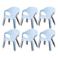 Minimalist Style Stacking Dining Arm Chairs Plastic Solid Back Dining Side Chair for Home Use Blue 6 Piece Set Clearhalo ' kitchen&dining_furn' 'Dining Chairs' 'Dining Tables & Seating' 'dining_chair' 'furn' 'furn_dining_chair' 'Furniture' 'furniture_dining_chair' 'Kitchen & Dining Furniture' 'kitchen' 4118949
