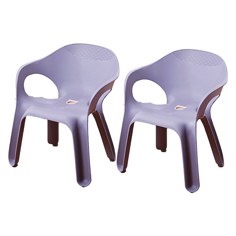 Minimalist Style Stacking Dining Arm Chairs Plastic Solid Back Dining Side Chair for Home Use Purple 2 Piece Set Clearhalo ' kitchen&dining_furn' 'Dining Chairs' 'Dining Tables & Seating' 'dining_chair' 'furn' 'furn_dining_chair' 'Furniture' 'furniture_dining_chair' 'Kitchen & Dining Furniture' 'kitchen' 4118951