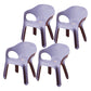 Minimalist Style Stacking Dining Arm Chairs Plastic Solid Back Dining Side Chair for Home Use Purple 4 Piece Set Clearhalo ' kitchen&dining_furn' 'Dining Chairs' 'Dining Tables & Seating' 'dining_chair' 'furn' 'furn_dining_chair' 'Furniture' 'furniture_dining_chair' 'Kitchen & Dining Furniture' 'kitchen' 4118953