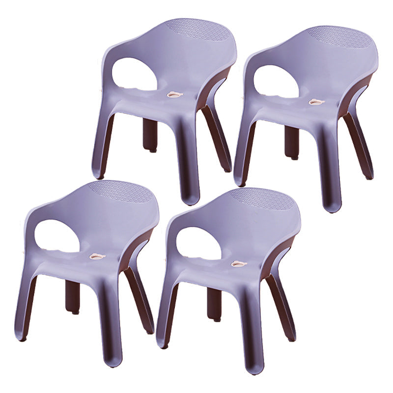 Minimalist Style Stacking Dining Arm Chairs Plastic Solid Back Dining Side Chair for Home Use Purple 4 Piece Set Clearhalo ' kitchen&dining_furn' 'Dining Chairs' 'Dining Tables & Seating' 'dining_chair' 'furn' 'furn_dining_chair' 'Furniture' 'furniture_dining_chair' 'Kitchen & Dining Furniture' 'kitchen' 4118953