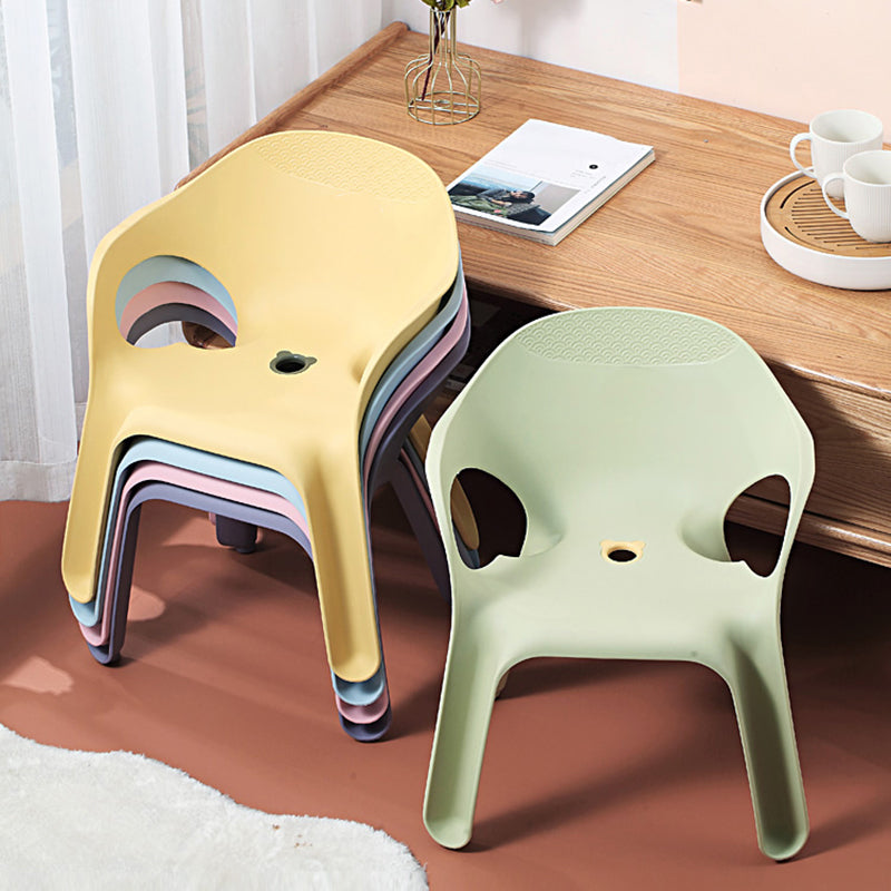 Minimalist Style Stacking Dining Arm Chairs Plastic Solid Back Dining Side Chair for Home Use Clearhalo ' kitchen&dining_furn' 'Dining Chairs' 'Dining Tables & Seating' 'dining_chair' 'furn' 'furn_dining_chair' 'Furniture' 'furniture_dining_chair' 'Kitchen & Dining Furniture' 'kitchen' 4118957