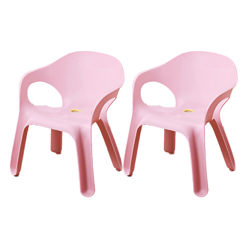 Minimalist Style Stacking Dining Arm Chairs Plastic Solid Back Dining Side Chair for Home Use Pink 2 Piece Set Clearhalo ' kitchen&dining_furn' 'Dining Chairs' 'Dining Tables & Seating' 'dining_chair' 'furn' 'furn_dining_chair' 'Furniture' 'furniture_dining_chair' 'Kitchen & Dining Furniture' 'kitchen' 4118958