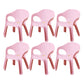Minimalist Style Stacking Dining Arm Chairs Plastic Solid Back Dining Side Chair for Home Use Pink 6 Piece Set Clearhalo ' kitchen&dining_furn' 'Dining Chairs' 'Dining Tables & Seating' 'dining_chair' 'furn' 'furn_dining_chair' 'Furniture' 'furniture_dining_chair' 'Kitchen & Dining Furniture' 'kitchen' 4118960