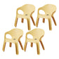 Minimalist Style Stacking Dining Arm Chairs Plastic Solid Back Dining Side Chair for Home Use Yellow 4 Piece Set Clearhalo ' kitchen&dining_furn' 'Dining Chairs' 'Dining Tables & Seating' 'dining_chair' 'furn' 'furn_dining_chair' 'Furniture' 'furniture_dining_chair' 'Kitchen & Dining Furniture' 'kitchen' 4118962