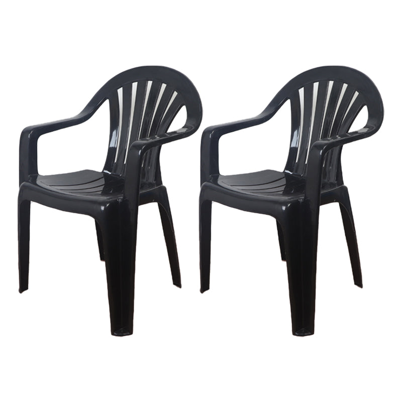 Contemporary Style Plastic Dining Chair Dining Arm Side Chair for Kitchen Black 2 Piece Set Clearhalo ' kitchen&dining_furn' 'Dining Chairs' 'Dining Tables & Seating' 'dining_chair' 'furn' 'furn_dining_chair' 'Furniture' 'furniture_dining_chair' 'Kitchen & Dining Furniture' 'kitchen' 4118968
