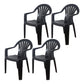 Contemporary Style Plastic Dining Chair Dining Arm Side Chair for Kitchen Black 4 Piece Set Clearhalo ' kitchen&dining_furn' 'Dining Chairs' 'Dining Tables & Seating' 'dining_chair' 'furn' 'furn_dining_chair' 'Furniture' 'furniture_dining_chair' 'Kitchen & Dining Furniture' 'kitchen' 4118970