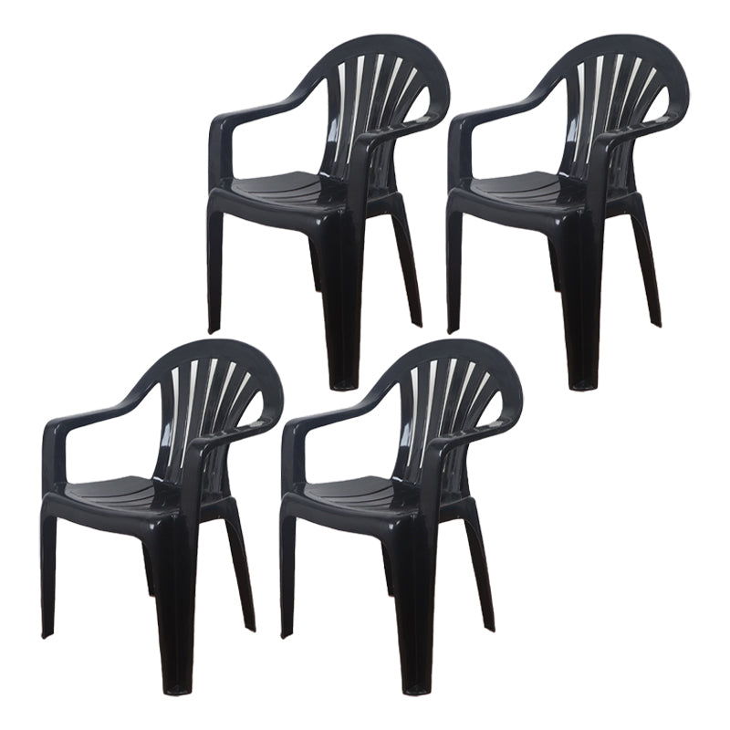 Contemporary Style Plastic Dining Chair Dining Arm Side Chair for Kitchen Black 4 Piece Set Clearhalo ' kitchen&dining_furn' 'Dining Chairs' 'Dining Tables & Seating' 'dining_chair' 'furn' 'furn_dining_chair' 'Furniture' 'furniture_dining_chair' 'Kitchen & Dining Furniture' 'kitchen' 4118970