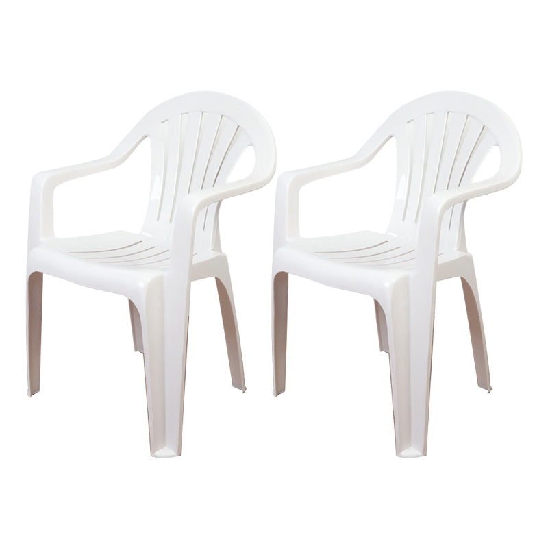 Contemporary Style Plastic Dining Chair Dining Arm Side Chair for Kitchen White 2 Piece Set Clearhalo ' kitchen&dining_furn' 'Dining Chairs' 'Dining Tables & Seating' 'dining_chair' 'furn' 'furn_dining_chair' 'Furniture' 'furniture_dining_chair' 'Kitchen & Dining Furniture' 'kitchen' 4118974