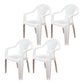 Contemporary Style Plastic Dining Chair Dining Arm Side Chair for Kitchen White 4 Piece Set Clearhalo ' kitchen&dining_furn' 'Dining Chairs' 'Dining Tables & Seating' 'dining_chair' 'furn' 'furn_dining_chair' 'Furniture' 'furniture_dining_chair' 'Kitchen & Dining Furniture' 'kitchen' 4118976