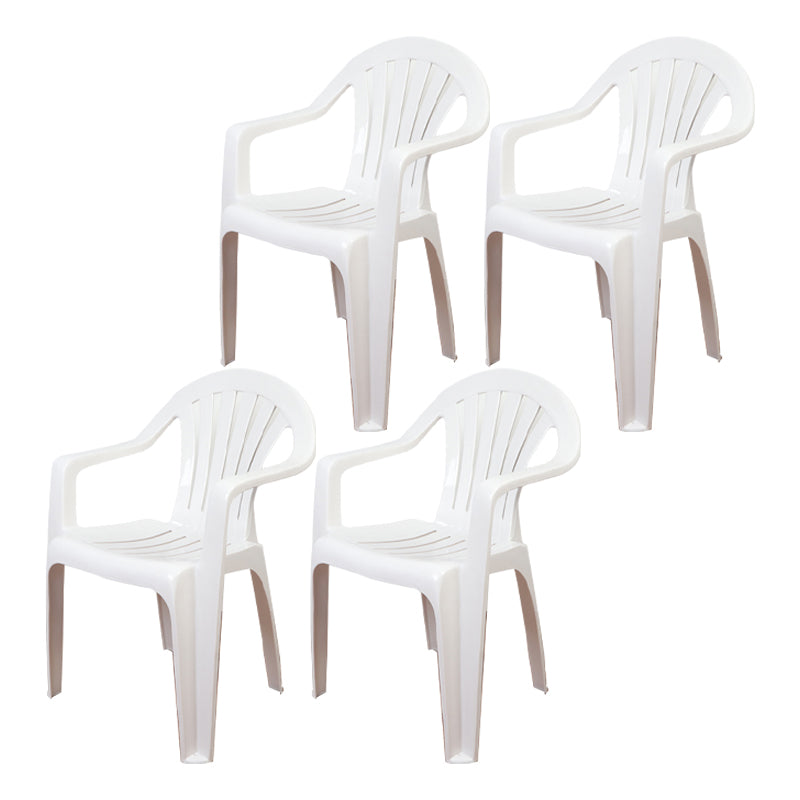 Contemporary Style Plastic Dining Chair Dining Arm Side Chair for Kitchen White 4 Piece Set Clearhalo ' kitchen&dining_furn' 'Dining Chairs' 'Dining Tables & Seating' 'dining_chair' 'furn' 'furn_dining_chair' 'Furniture' 'furniture_dining_chair' 'Kitchen & Dining Furniture' 'kitchen' 4118976