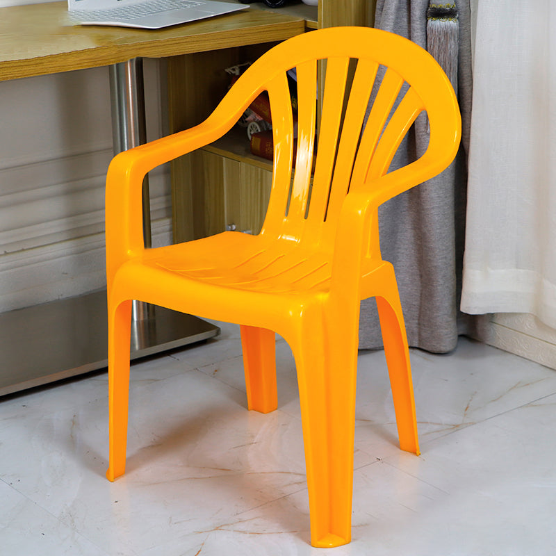 Contemporary Style Plastic Dining Chair Dining Arm Side Chair for Kitchen Yellow 1 Piece Clearhalo ' kitchen&dining_furn' 'Dining Chairs' 'Dining Tables & Seating' 'dining_chair' 'furn' 'furn_dining_chair' 'Furniture' 'furniture_dining_chair' 'Kitchen & Dining Furniture' 'kitchen' 4118978