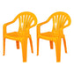 Contemporary Style Plastic Dining Chair Dining Arm Side Chair for Kitchen Yellow 2 Piece Set Clearhalo ' kitchen&dining_furn' 'Dining Chairs' 'Dining Tables & Seating' 'dining_chair' 'furn' 'furn_dining_chair' 'Furniture' 'furniture_dining_chair' 'Kitchen & Dining Furniture' 'kitchen' 4118980
