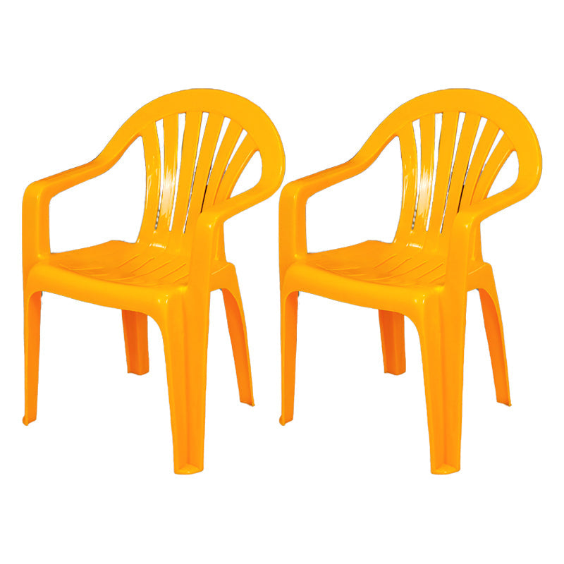 Contemporary Style Plastic Dining Chair Dining Arm Side Chair for Kitchen Yellow 2 Piece Set Clearhalo ' kitchen&dining_furn' 'Dining Chairs' 'Dining Tables & Seating' 'dining_chair' 'furn' 'furn_dining_chair' 'Furniture' 'furniture_dining_chair' 'Kitchen & Dining Furniture' 'kitchen' 4118980