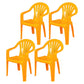 Contemporary Style Plastic Dining Chair Dining Arm Side Chair for Kitchen Yellow 4 Piece Set Clearhalo ' kitchen&dining_furn' 'Dining Chairs' 'Dining Tables & Seating' 'dining_chair' 'furn' 'furn_dining_chair' 'Furniture' 'furniture_dining_chair' 'Kitchen & Dining Furniture' 'kitchen' 4118981