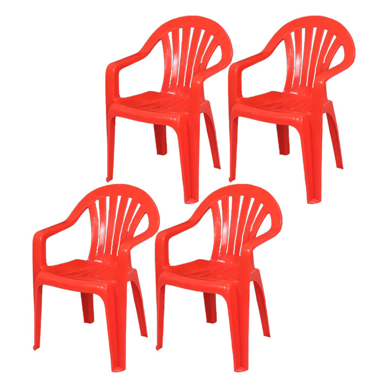 Contemporary Style Plastic Dining Chair Dining Arm Side Chair for Kitchen Orange 4 Piece Set Clearhalo ' kitchen&dining_furn' 'Dining Chairs' 'Dining Tables & Seating' 'dining_chair' 'furn' 'furn_dining_chair' 'Furniture' 'furniture_dining_chair' 'Kitchen & Dining Furniture' 'kitchen' 4118984