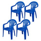 Contemporary Style Plastic Dining Chair Dining Arm Side Chair for Kitchen Blue 4 Piece Set Clearhalo ' kitchen&dining_furn' 'Dining Chairs' 'Dining Tables & Seating' 'dining_chair' 'furn' 'furn_dining_chair' 'Furniture' 'furniture_dining_chair' 'Kitchen & Dining Furniture' 'kitchen' 4118990