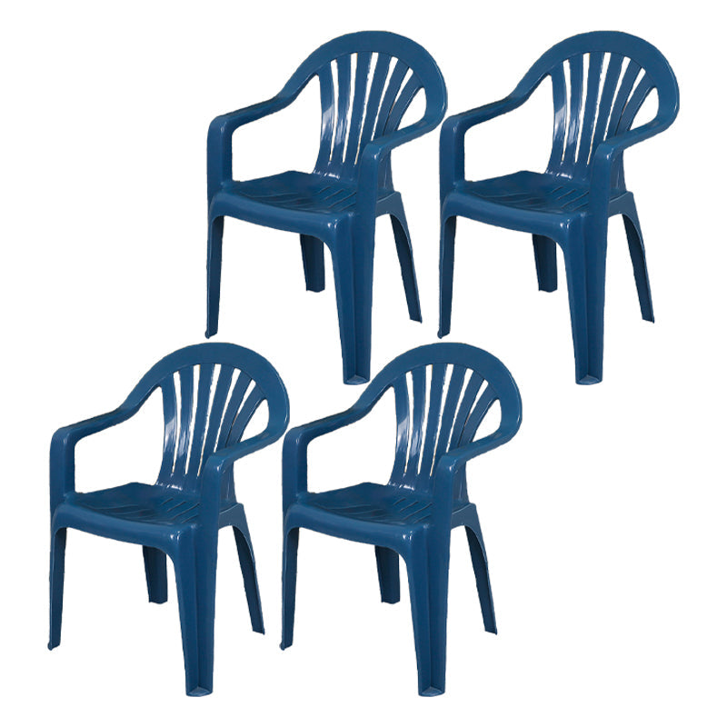 Contemporary Style Plastic Dining Chair Dining Arm Side Chair for Kitchen Dark Blue 4 Piece Set Clearhalo ' kitchen&dining_furn' 'Dining Chairs' 'Dining Tables & Seating' 'dining_chair' 'furn' 'furn_dining_chair' 'Furniture' 'furniture_dining_chair' 'Kitchen & Dining Furniture' 'kitchen' 4118993