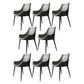 Contemporary Style Dining Chairs Kitchen Arm Side Chairs with Metal Legs Grey 8 Piece Set Clearhalo ' kitchen&dining_furn' 'Dining Chairs' 'Dining Tables & Seating' 'dining_chair' 'furn' 'furn_dining_chair' 'Furniture' 'furniture_dining_chair' 'Kitchen & Dining Furniture' 'kitchen' 4119009