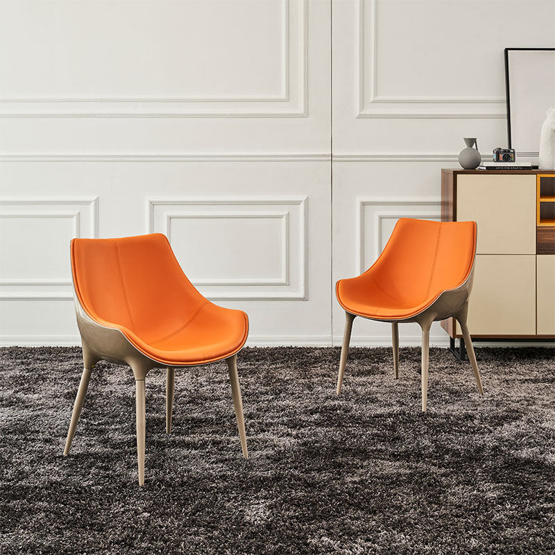 Contemporary Style Dining Chairs Kitchen Arm Side Chair with Metal Legs (Set of 2) Clearhalo ' kitchen&dining_furn' 'Dining Chairs' 'Dining Tables & Seating' 'dining_chair' 'furn' 'furn_dining_chair' 'Furniture' 'furniture_dining_chair' 'Kitchen & Dining Furniture' 'kitchen' 4119012