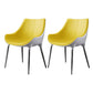 Contemporary Style Dining Chairs Kitchen Arm Side Chair with Metal Legs (Set of 2) Light Yellow Clearhalo ' kitchen&dining_furn' 'Dining Chairs' 'Dining Tables & Seating' 'dining_chair' 'furn' 'furn_dining_chair' 'Furniture' 'furniture_dining_chair' 'Kitchen & Dining Furniture' 'kitchen' 4119015